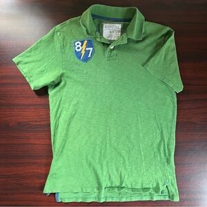 Vintage Aeropostale Polo Shirt Green Embroidered Logo Retro Y2K Size Medium